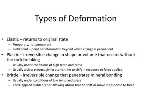 types of deformation processes